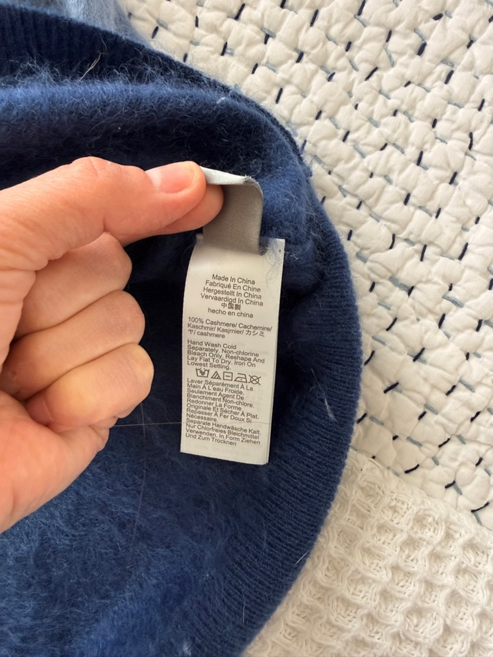 J Crew Blue Brushed Cashmere Sweater Size M - Picture 3 of 5